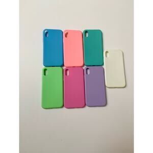 I Phone XR Phone case Bundle 7 Silicone Phone Cases Blue Pink Green Purple White
